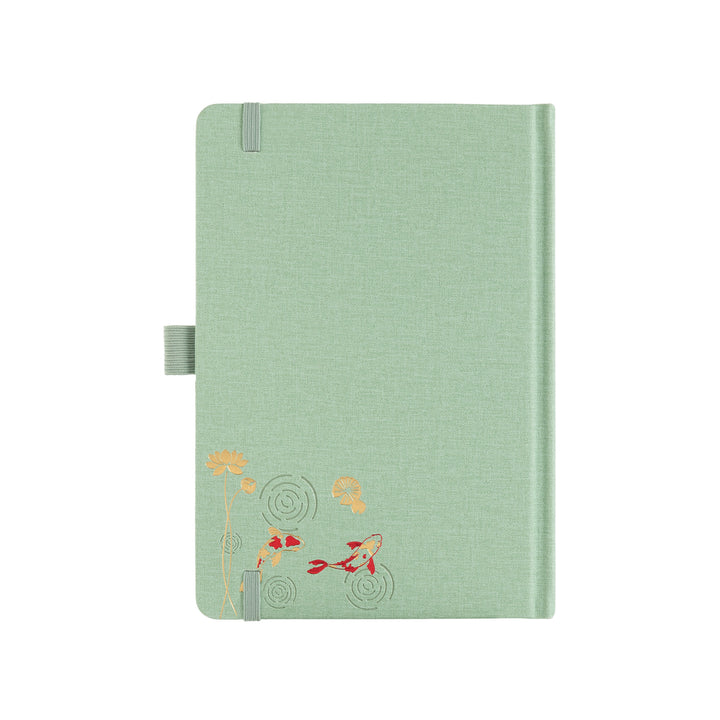 A5 Lotus &amp; Koi Notebook - Light Green