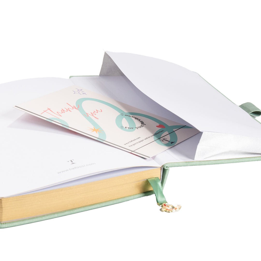 A5 Lotus &amp; Koi Notebook - Light Green