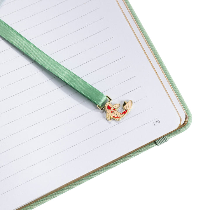 A5 Lotus &amp; Koi Notebook - Light Green