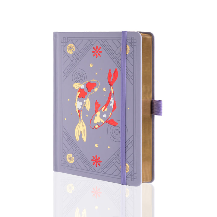 A5 Lotus &amp; Koi Notebook - Light Purple