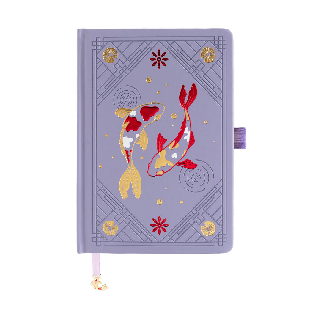 A5 Lotus &amp; Koi Notebook - Light Purple