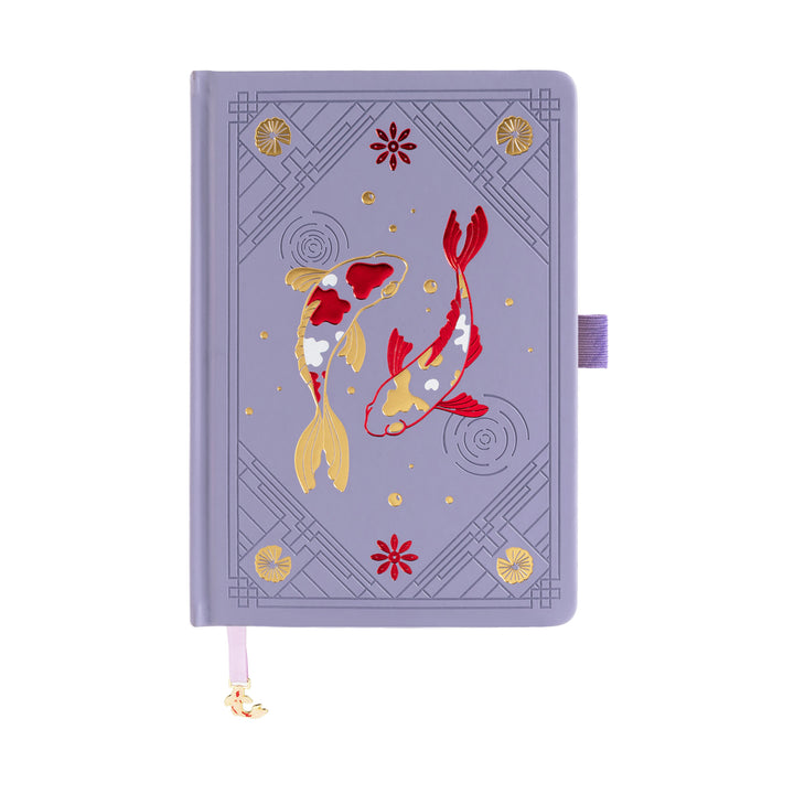 A5 Lotus &amp; Koi Notebook - Light Purple