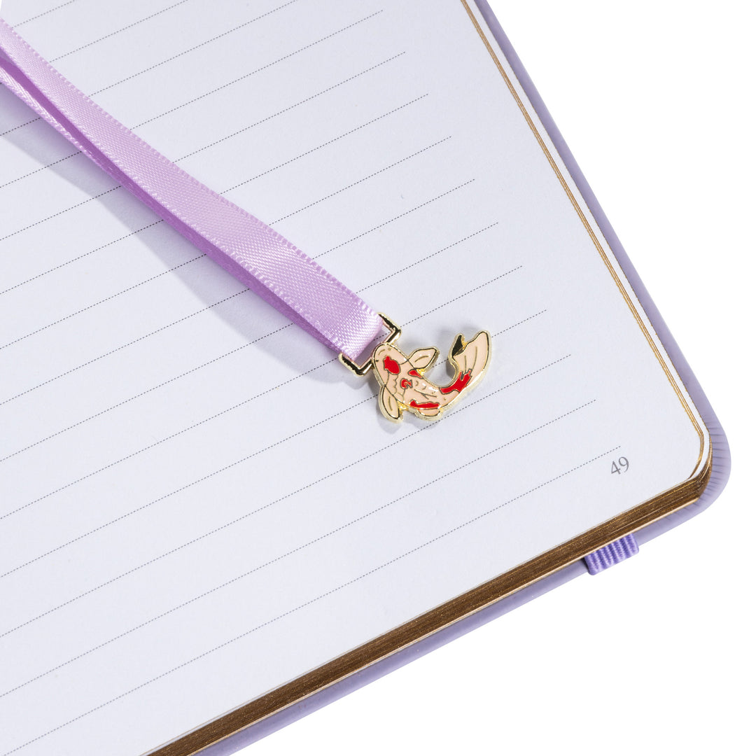 A5 Lotus &amp; Koi Notebook - Light Purple