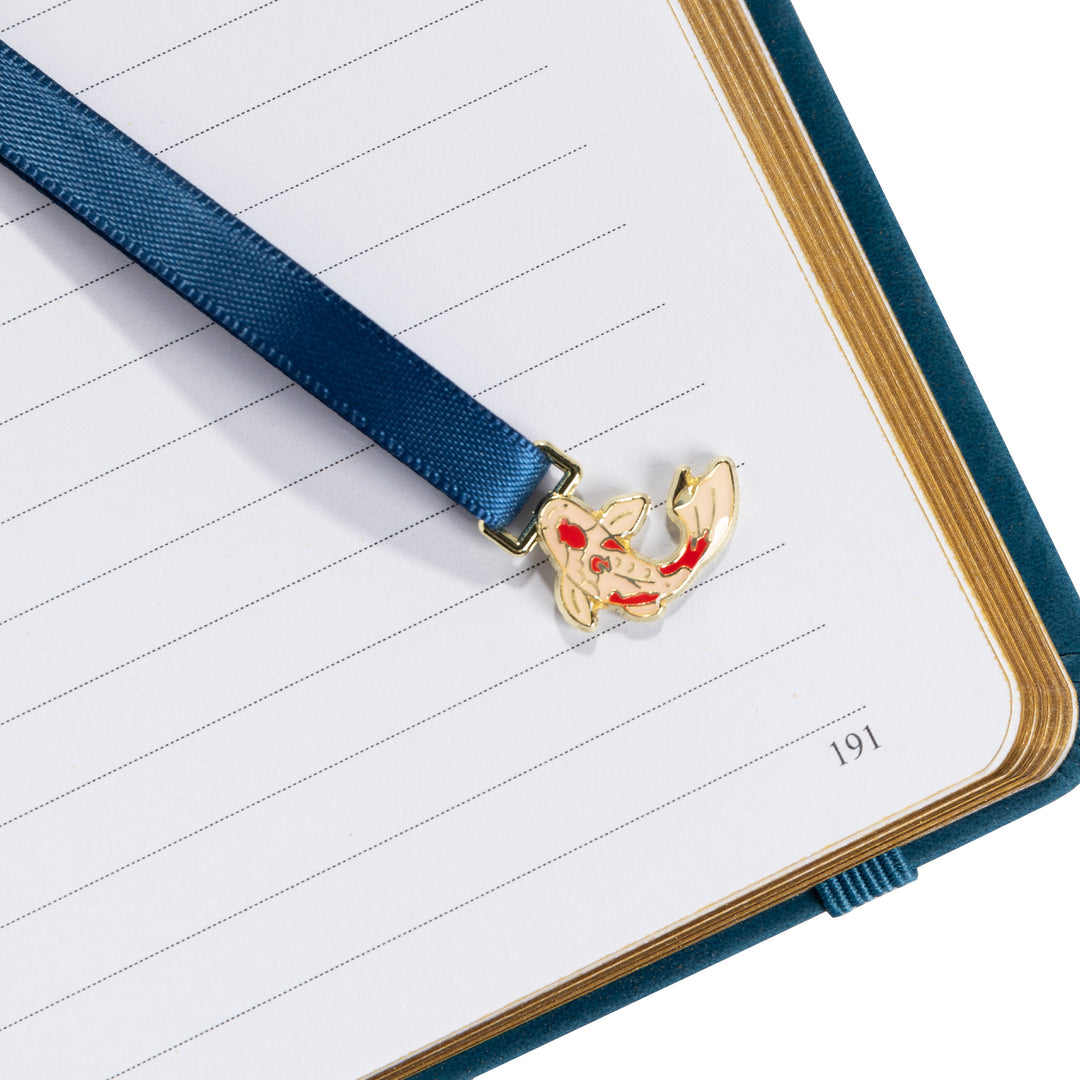 A5 Lotus &amp; Koi Notebook - Navy