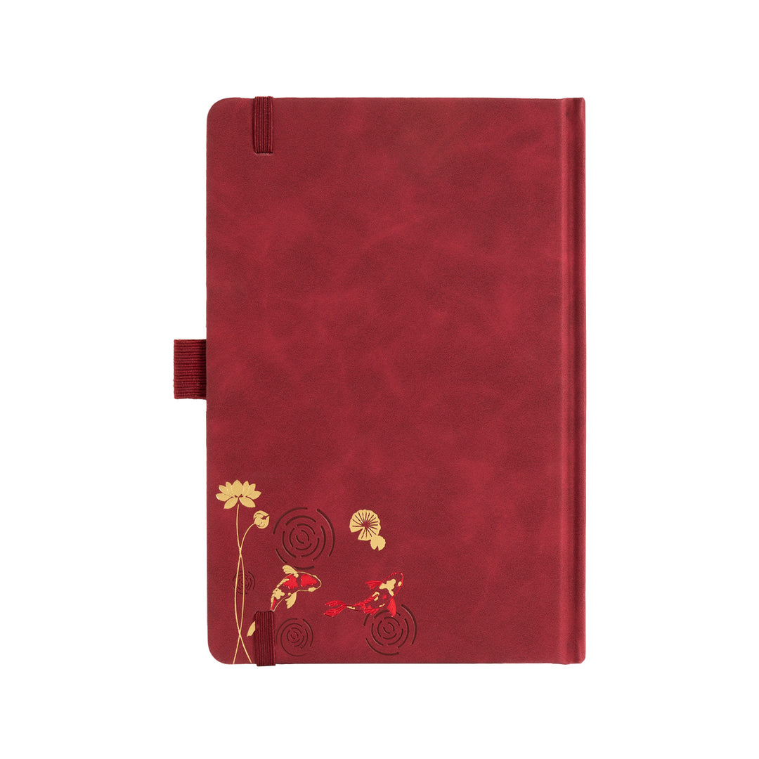 A5 Lotus &amp; Koi Notebook - Red