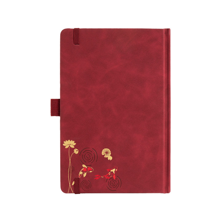 A5 Lotus &amp; Koi Notebook - Red