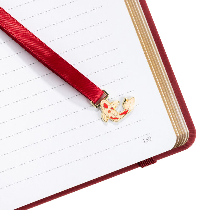 A5 Lotus &amp; Koi Notebook - Red