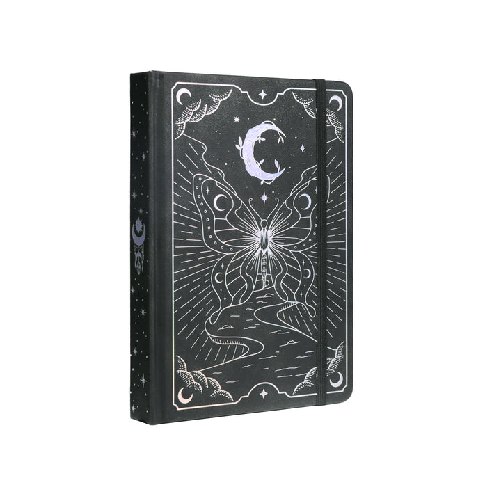 A5 Moon Butterfly Dot Grid Notebook - Black