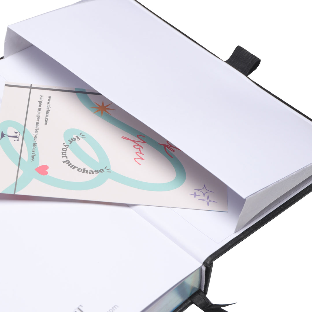 A5 Moon Butterfly Dot Grid Notebook - Black