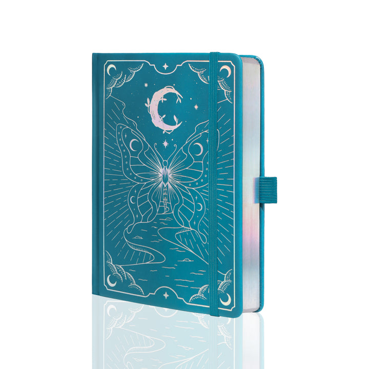 A5 Moon Butterfly Dot Grid Notebook - Blue