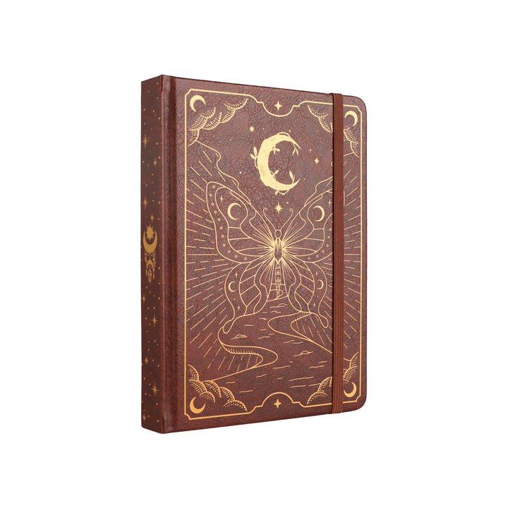 A5 Moon Butterfly Dot Grid Notebook - Brown