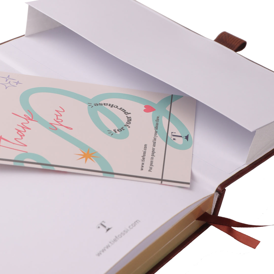 A5 Moon Butterfly Dot Grid Notebook - Brown