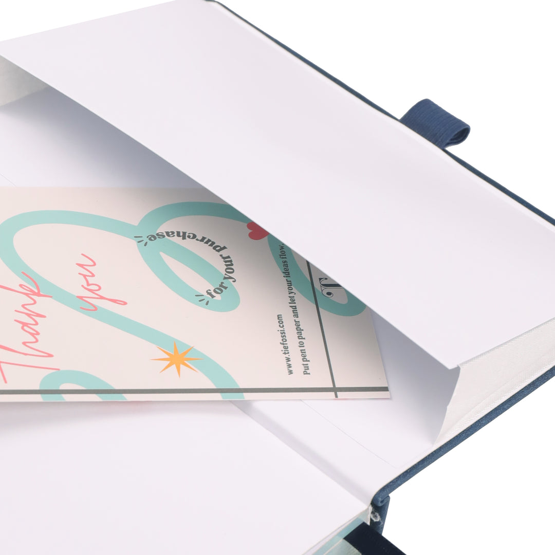 A5 Moon Butterfly Lined Notebook - Navy