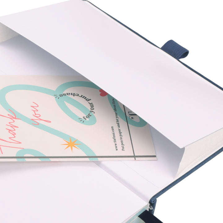 A5 Moon Butterfly Lined Notebook - Navy