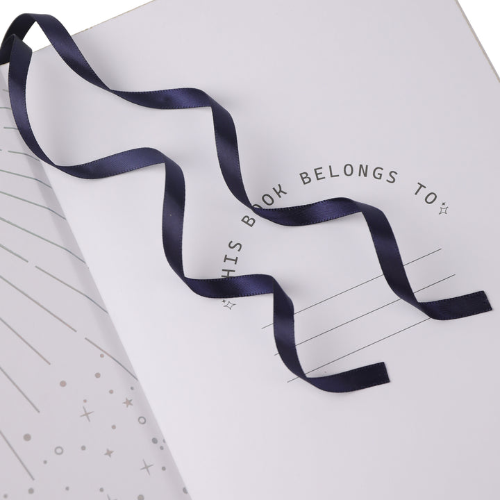A5 Moon Butterfly Lined Notebook - Navy