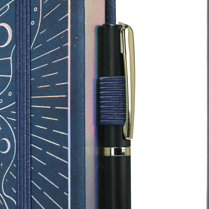 A5 Moon Butterfly Lined Notebook - Navy