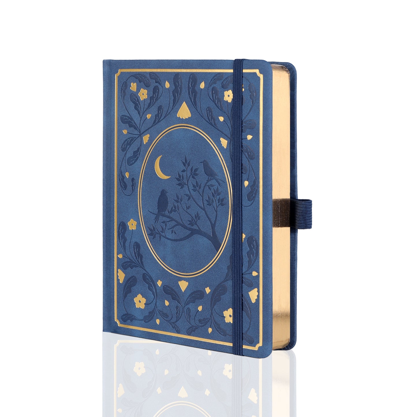 A5 Moonlight Melody Dot Grid Notebook - Navy