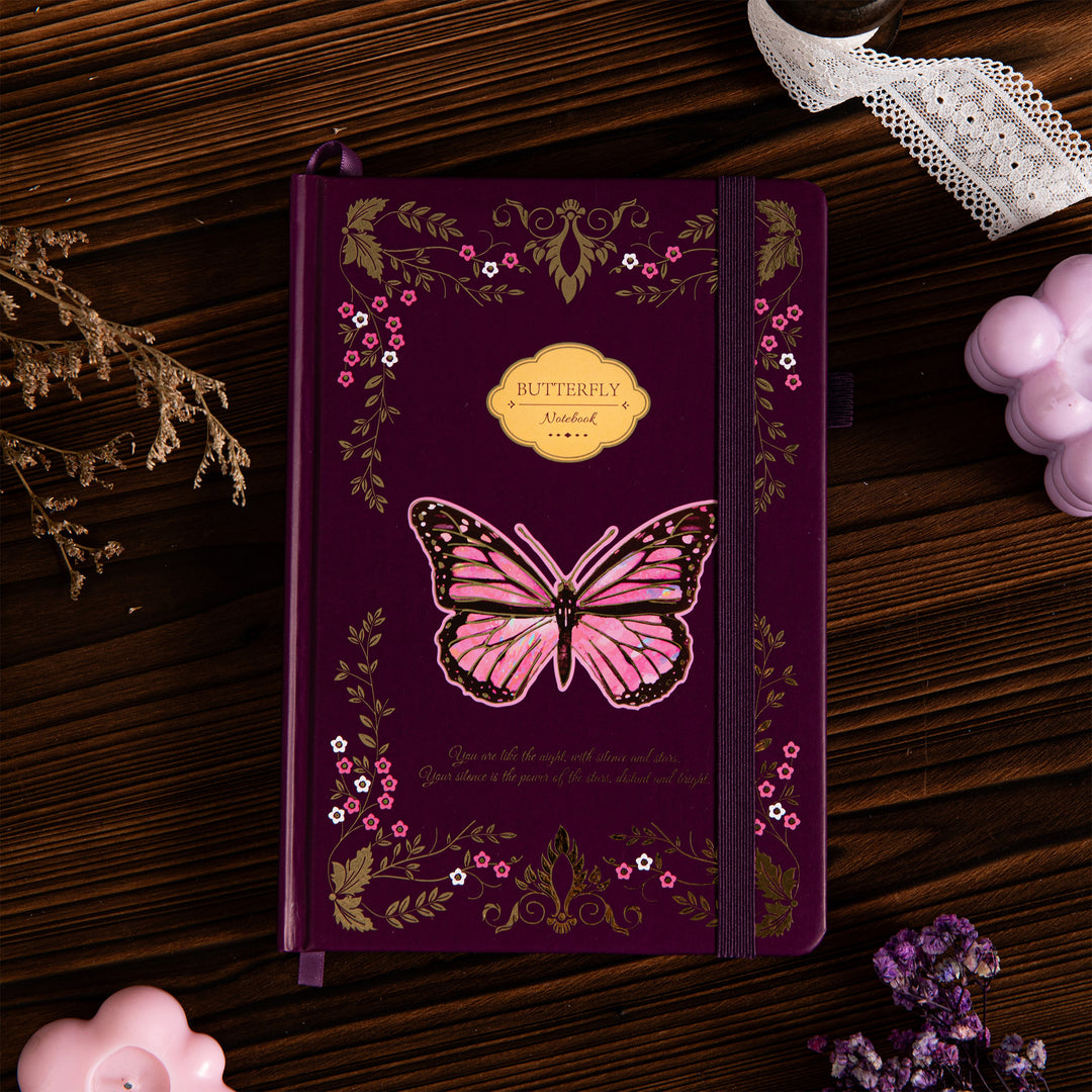 A5 Papilio Lined Notebook - Purple
