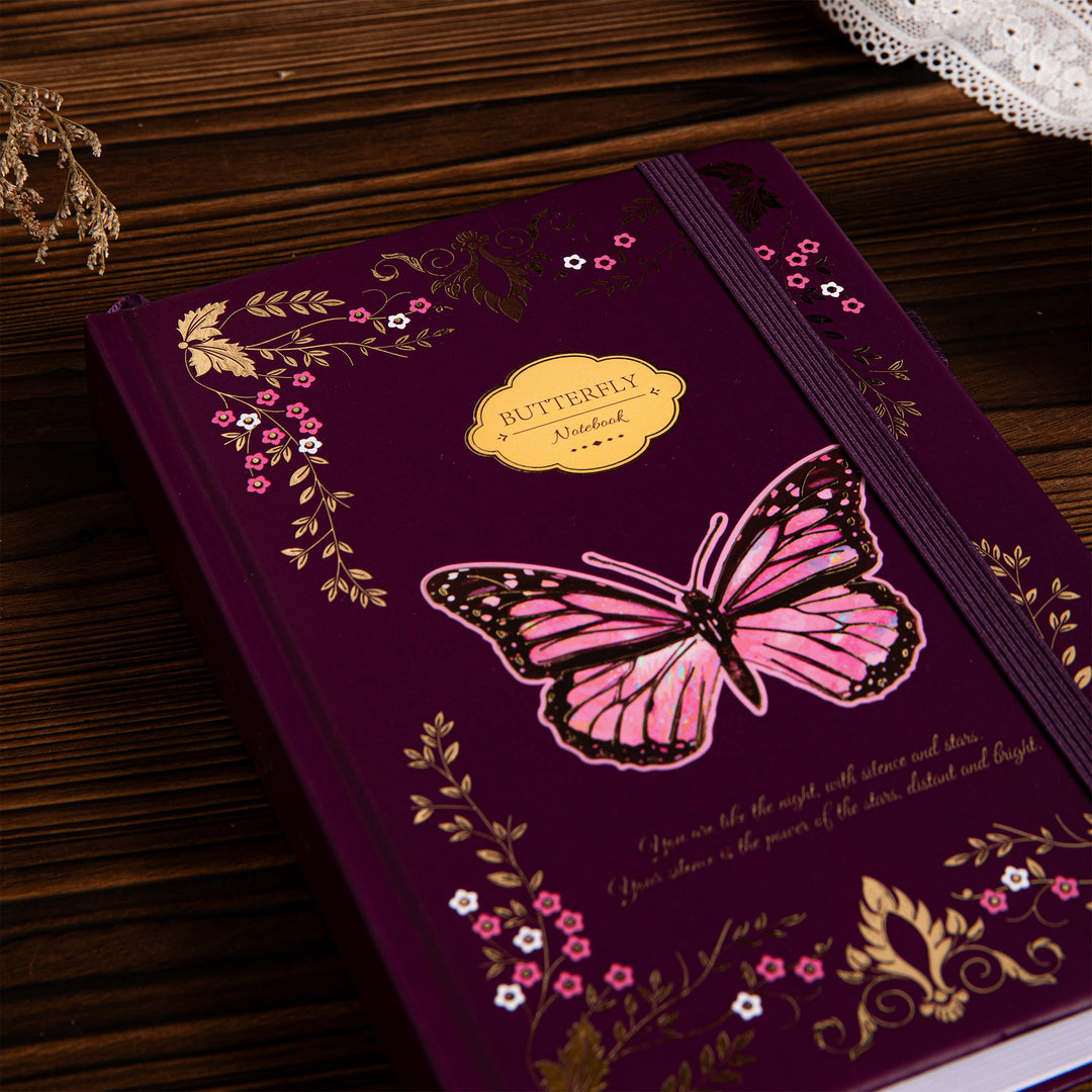 A5 Papilio Lined Notebook - Purple