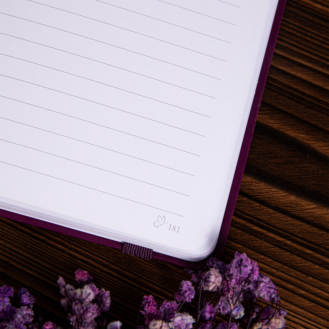 A5 Papilio Lined Notebook - Purple