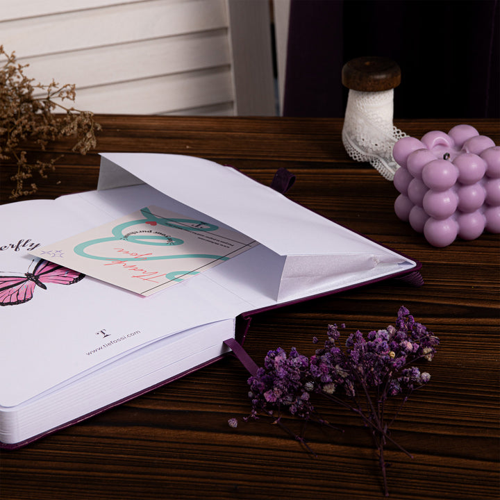 A5 Papilio Lined Notebook - Purple