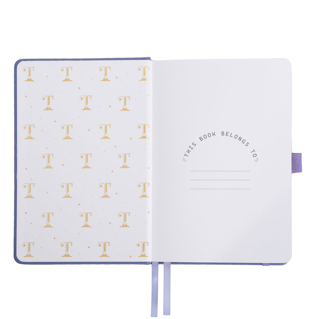 A5 Sakura & Cat Notebook - Deep Purple