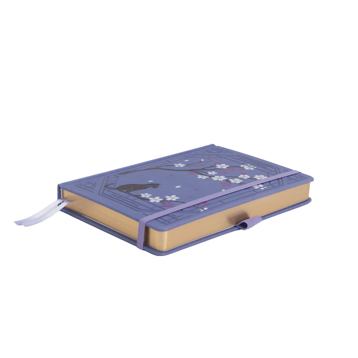 A5 Sakura & Cat Notebook - Deep Purple