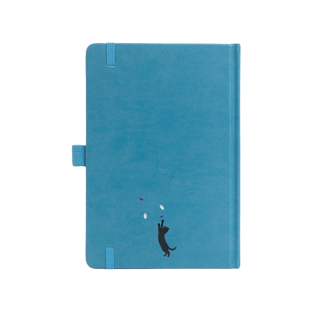 A5 Sakura & Cat Notebook - Lake Blue