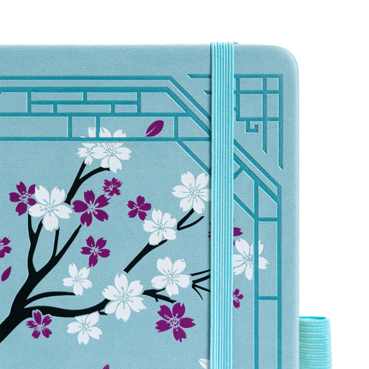 A5 Sakura & Cat Notebook - Light Blue