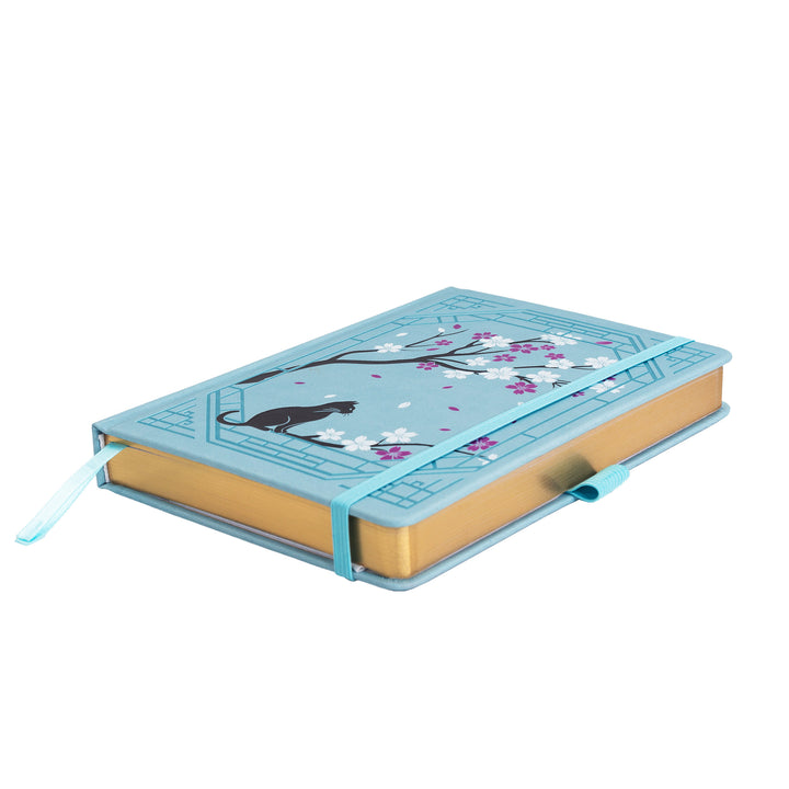A5 Sakura & Cat Notebook - Light Blue