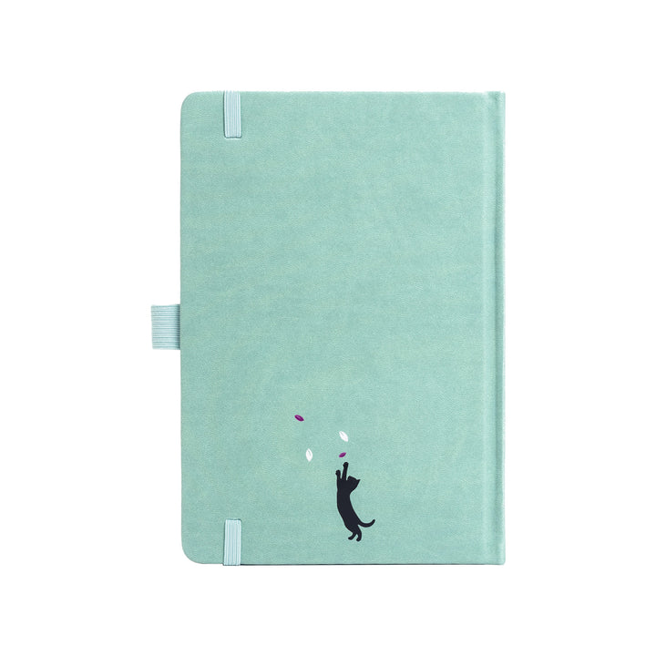 A5 Sakura & Cat Notebook - Light Green