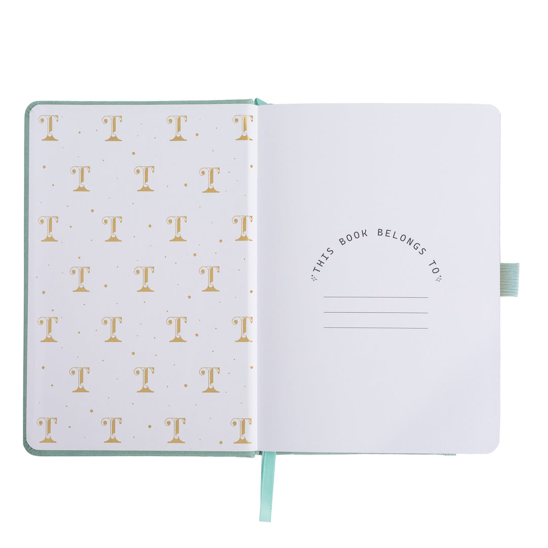 A5 Sakura & Cat Notebook - Light Green