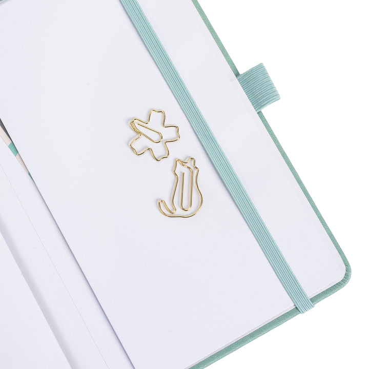 A5 Sakura & Cat Notebook - Light Green