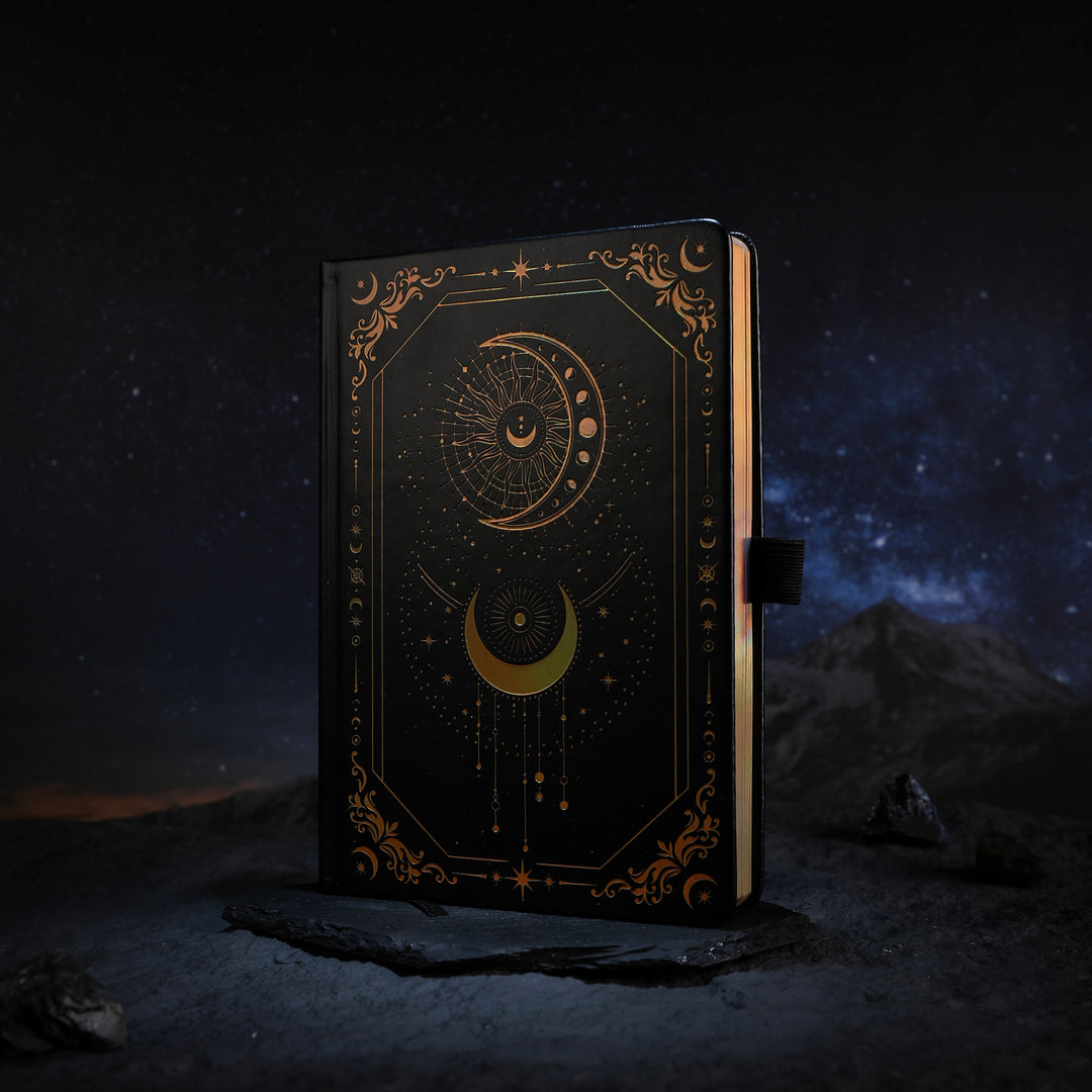 A5 Solunara Lined Notebook - Black Gold