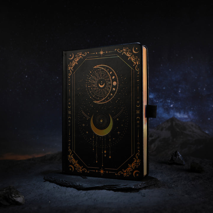 A5 Solunara Lined Notebook - Black Gold