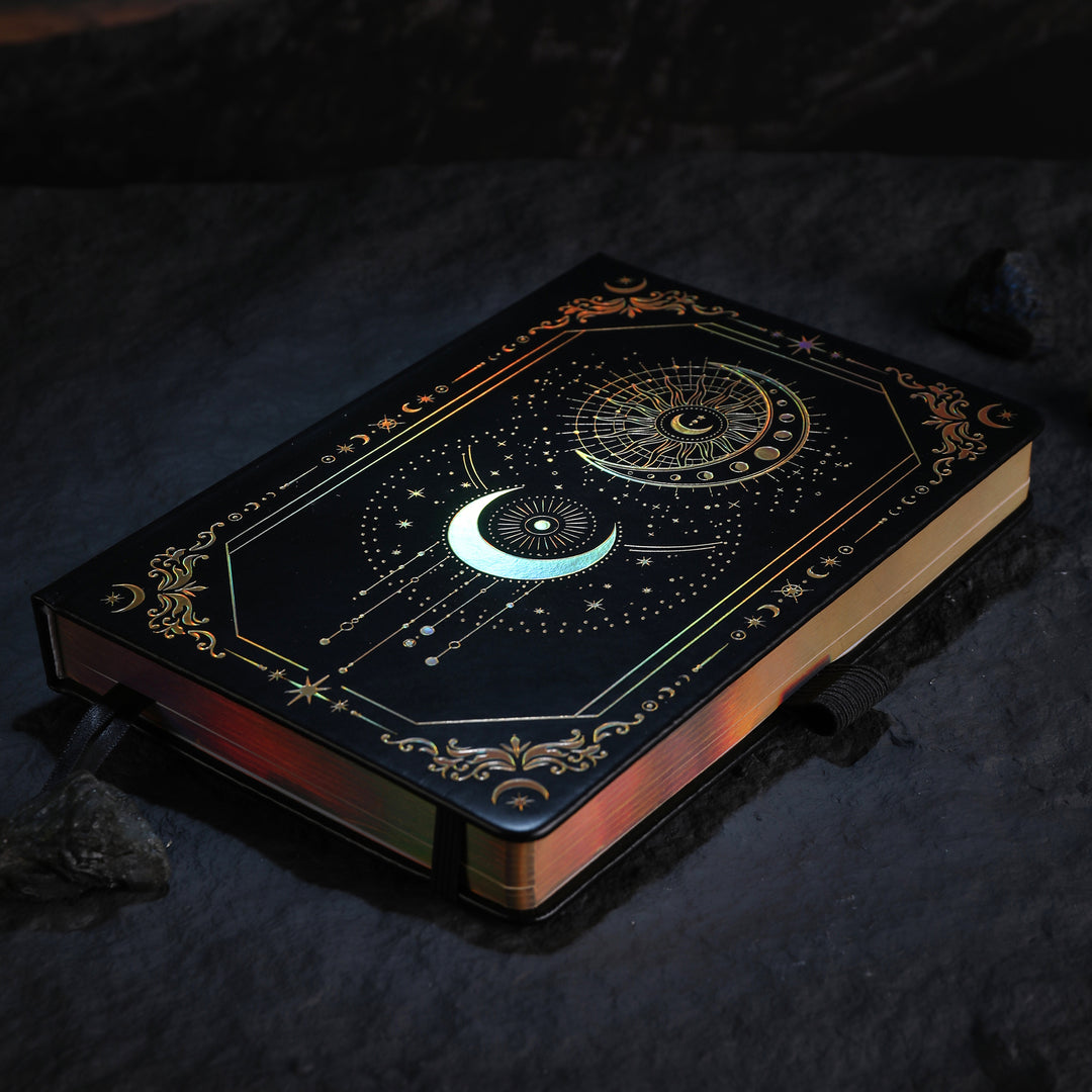 A5 Solunara Lined Notebook - Black Gold