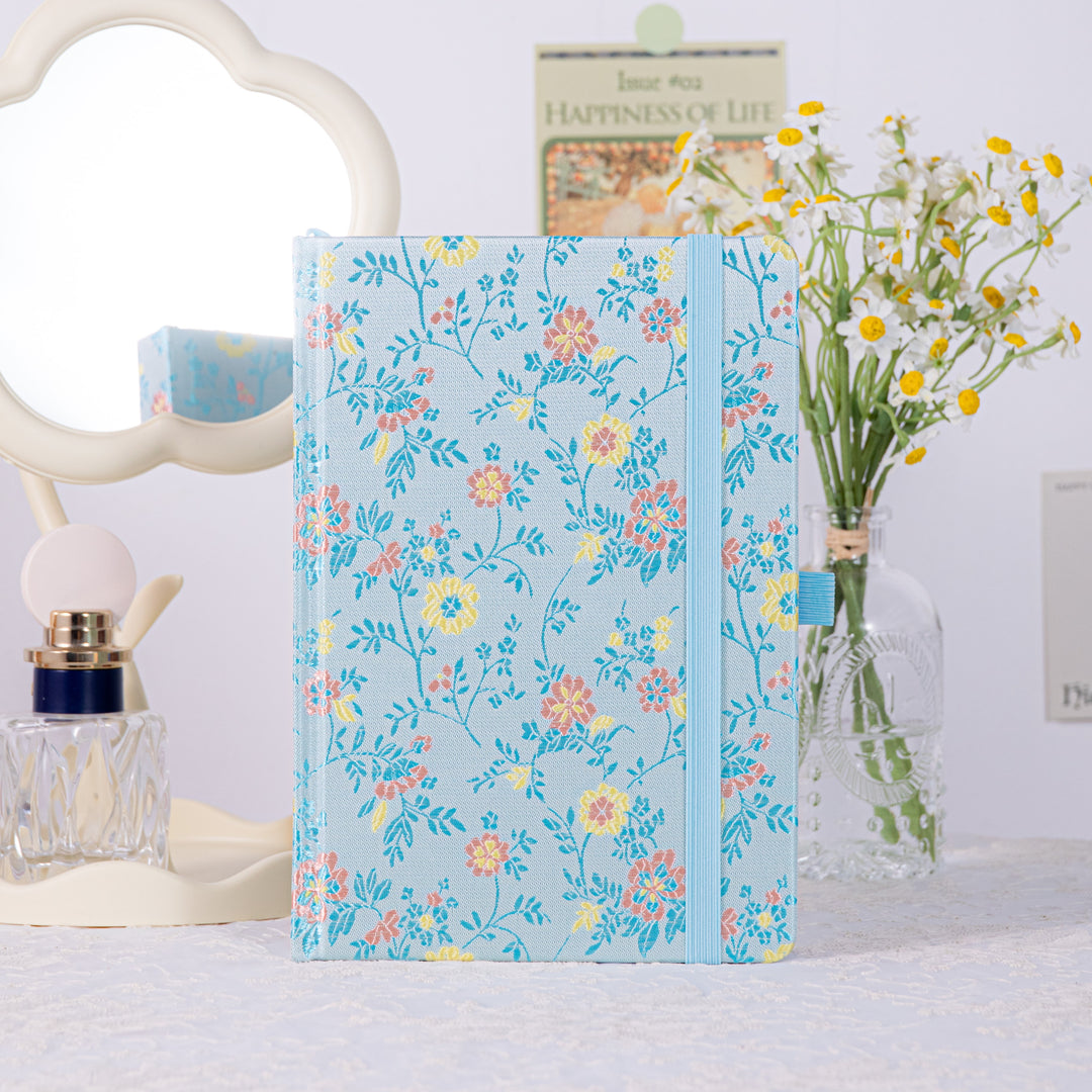 A5 Song Brocade Dot Grid Bullet Journal - Blue