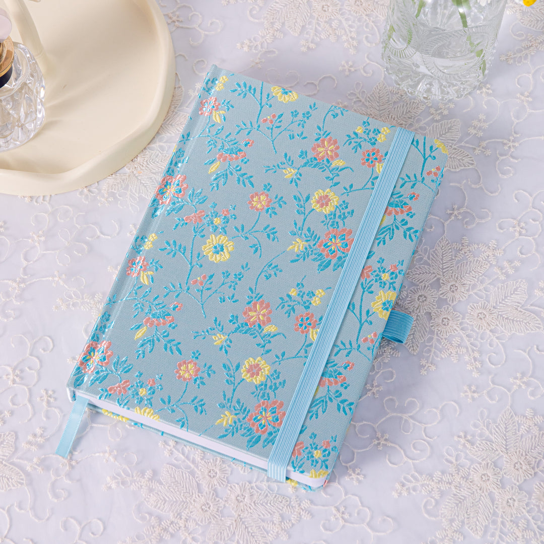 A5 Song Brocade Dot Grid Bullet Journal - Blue