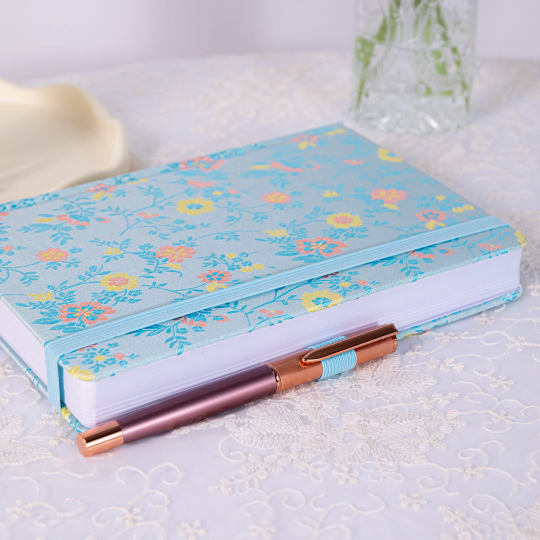 A5 Song Brocade Dot Grid Bullet Journal - Blue