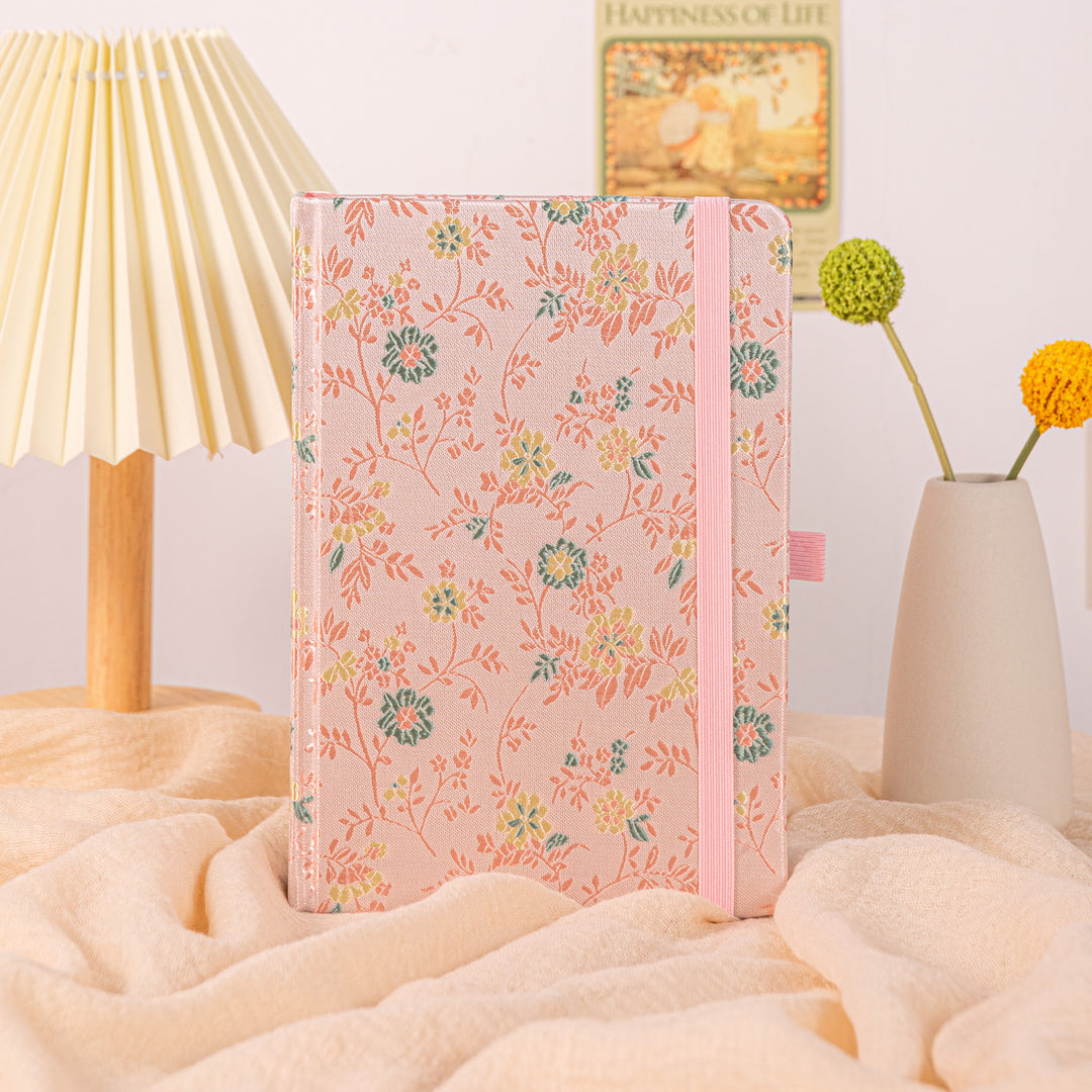 A5 Song Brocade Dot Grid Bullet Journal - Pink