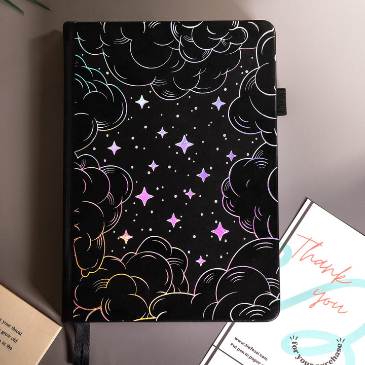 A5 Starry Sky Dot Grid Notebook - Black