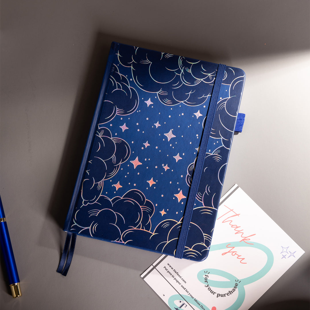A5 Starry Sky Dot Grid Notebook - Blue
