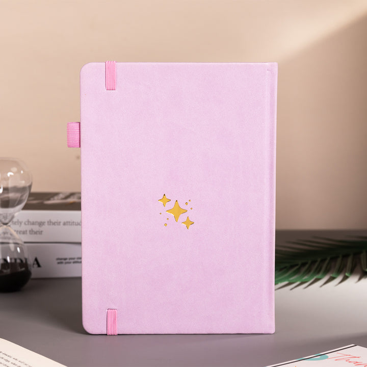 A5 Starry Sky Dot Grid Notebook - Pink Gold/Silver