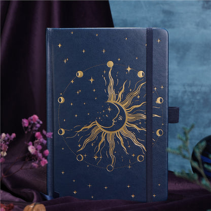 A5 Sun & Moon Dot Grid Notebook - Navy