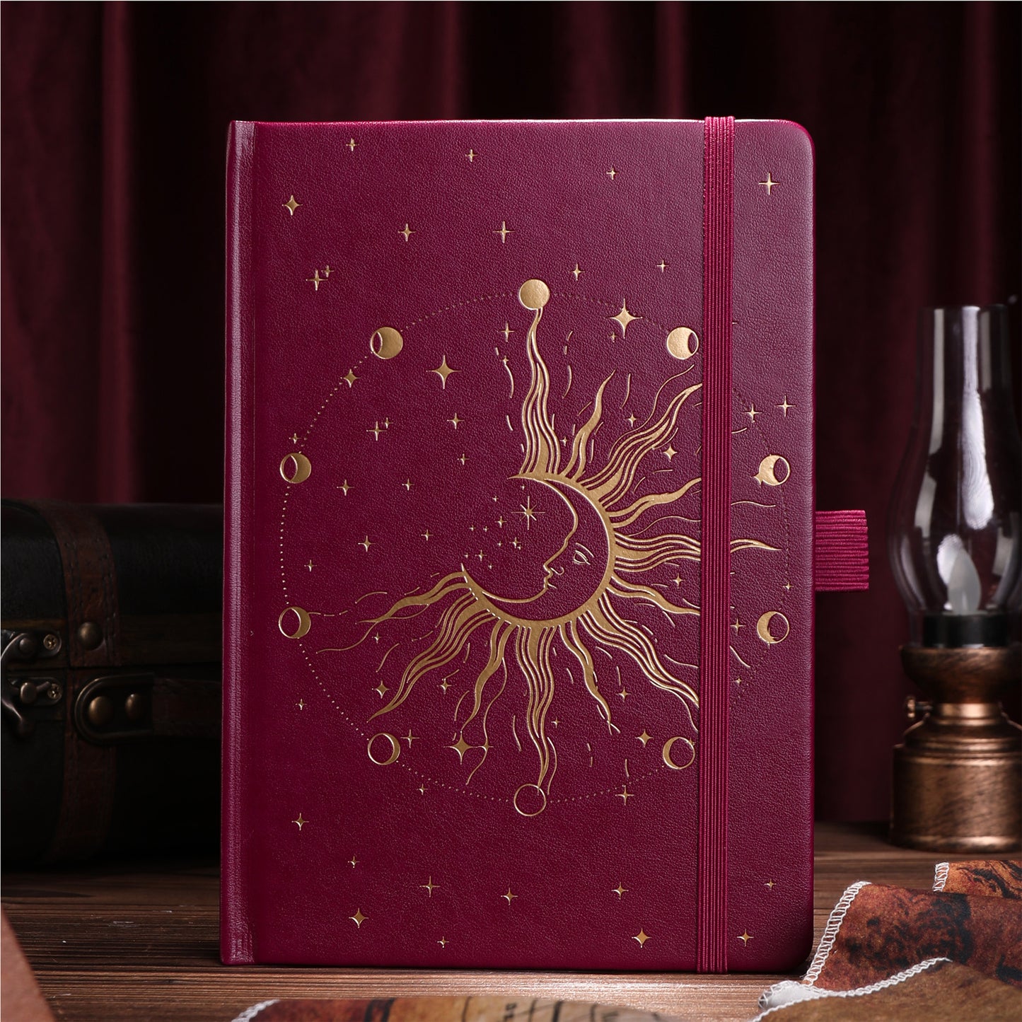 A5 Sun & Moon Dot Grid Notebook - Purple