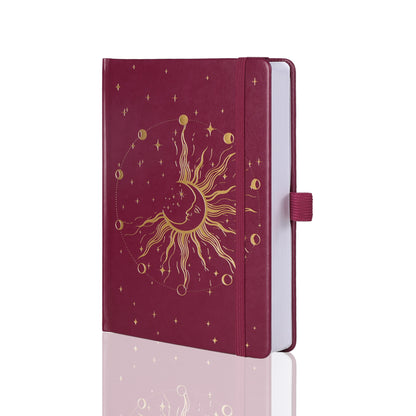 A5 Sun & Moon Dot Grid Notebook - Purple