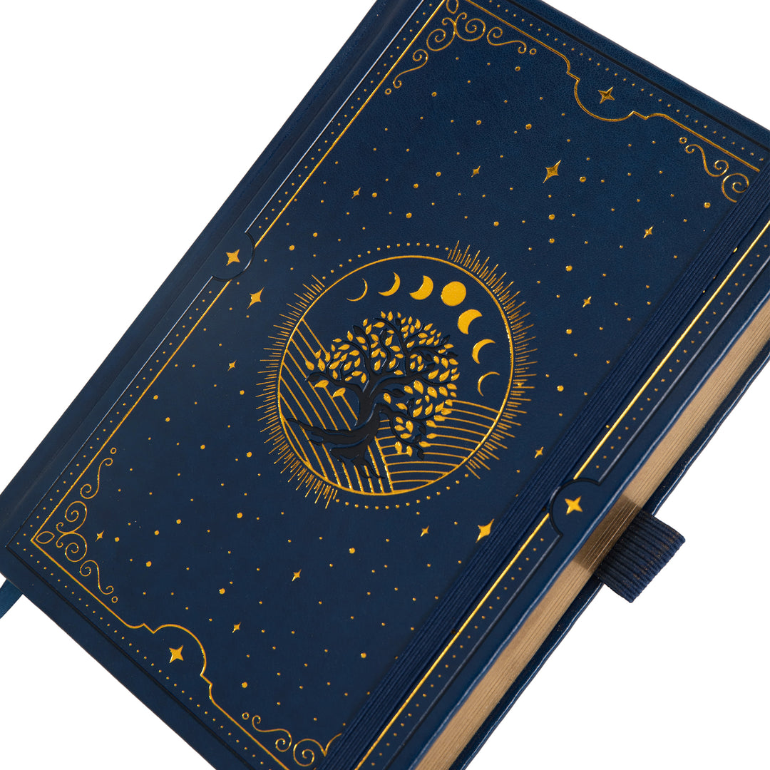 A5 Tree of Life Dot Grid Notebook - Deep Blue