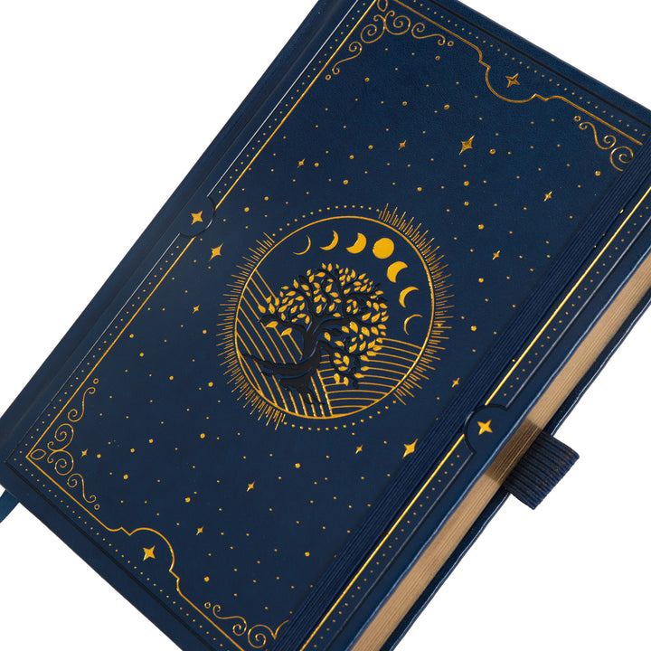 A5 Tree of Life Dot Grid Notebook - Deep Blue