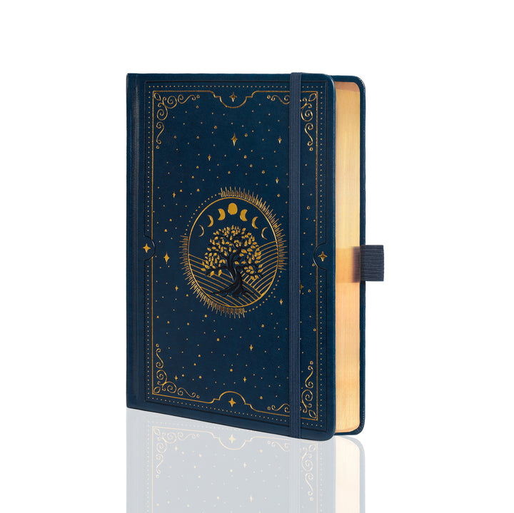 A5 Tree of Life Dot Grid Notebook - Deep Blue