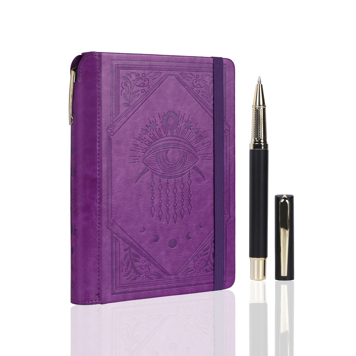 A5 Evil Eye Lined Notebook - Deep Purple